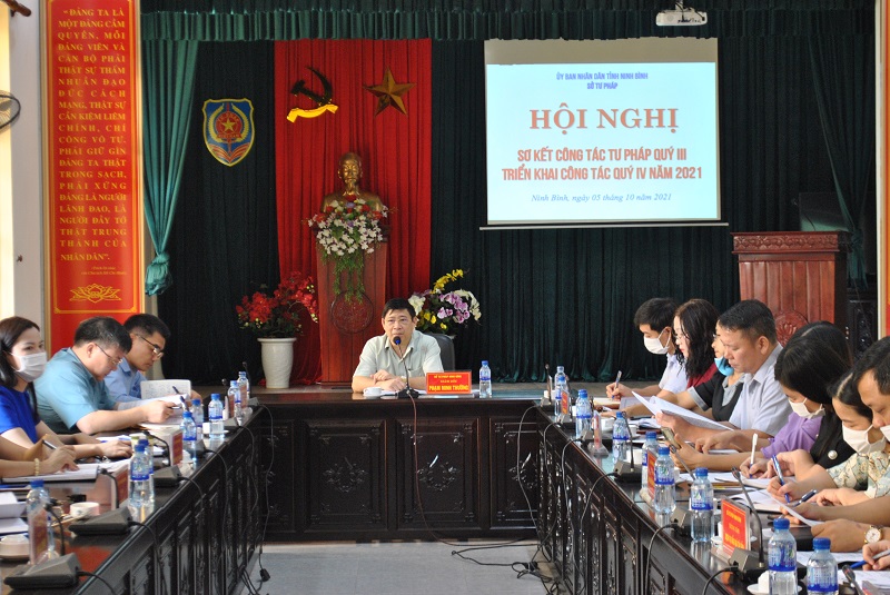 Sở Tư pháp Ninh Bình tổ chức Hội nghị giao ban công tác tư pháp Quý III năm 2021