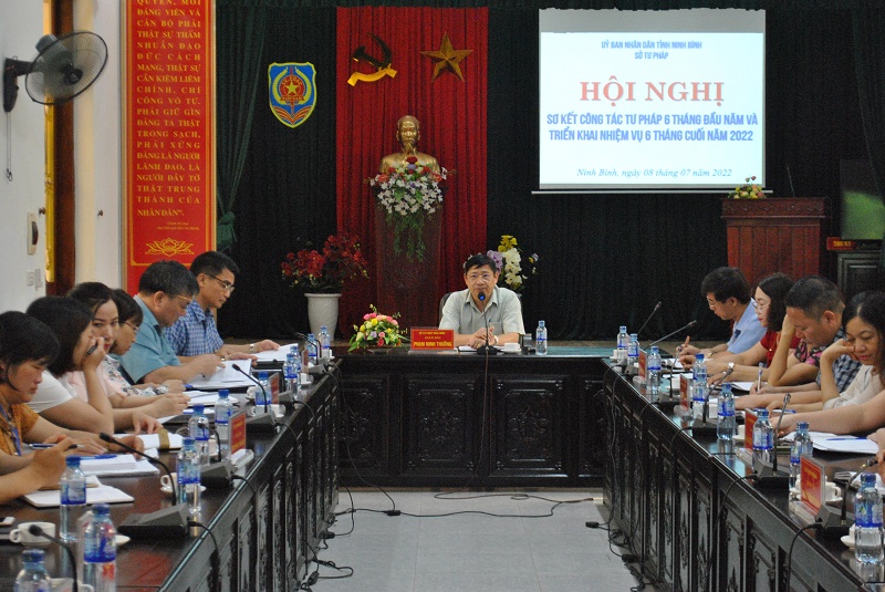 Ngành Tư pháp Ninh Bình tổ chức Hội nghị sơ kết công tác tư pháp 6 tháng đầu năm 2022, triển khai nhiệm vụ công tác tư pháp 6 tháng cuối năm 2022