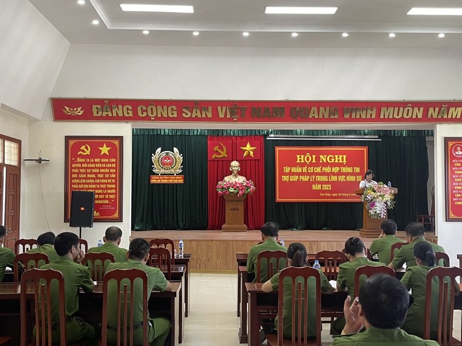 Hội nghị tập huấn về cơ chế phối hợp thông tin trợ giúp pháp lý trong lĩnh vực hình sự năm 2023 trên địa bàn huyện Yên Khánh và thành phố Tam Điệp