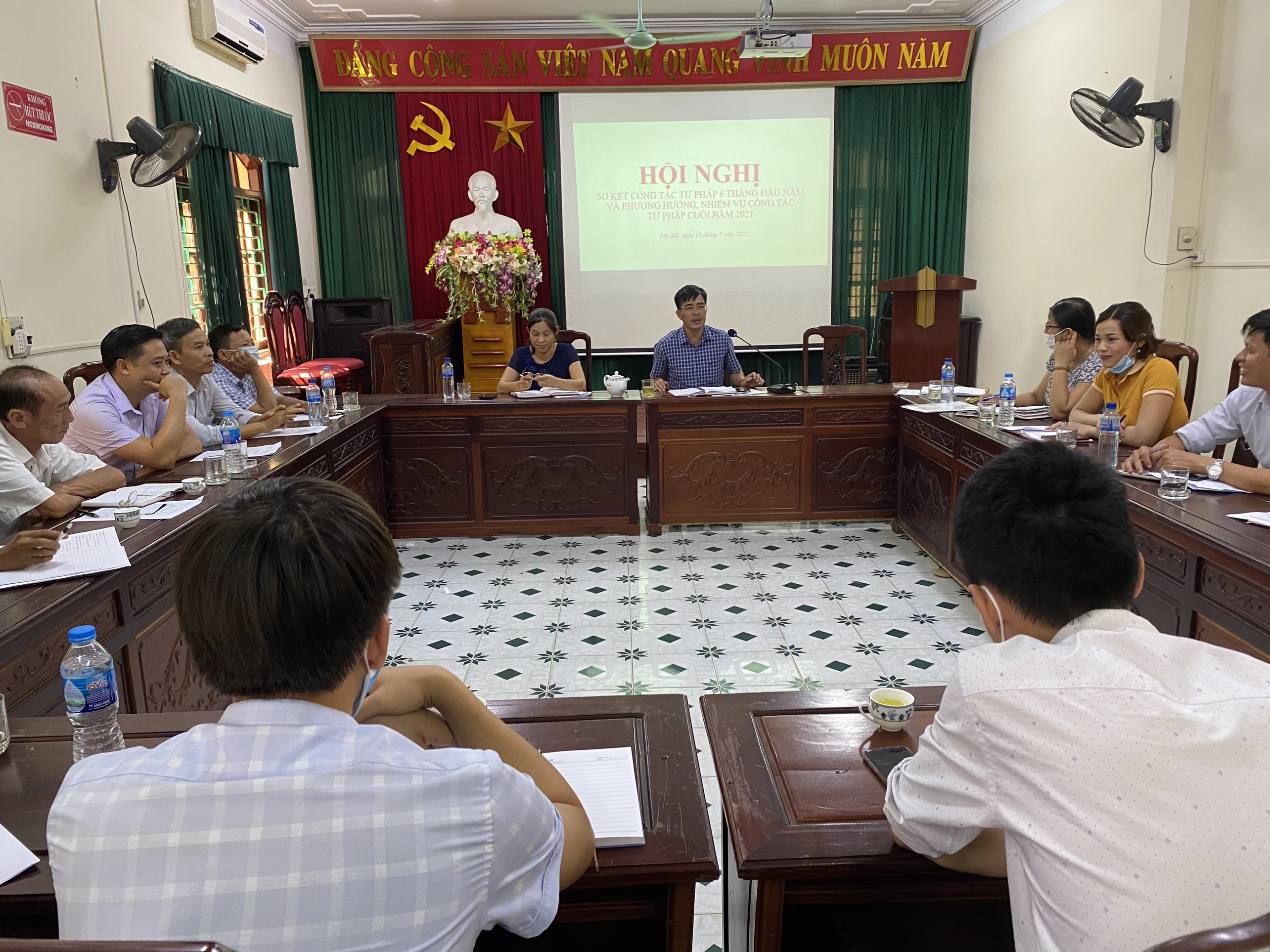 Tư pháp huyện Yên Mô tổ chức Hội nghị Sơ kết công tác tư pháp  6 tháng đầu năm 2021, triển khai nhiệm vụ trọng tâm 6 tháng cuối năm 2021