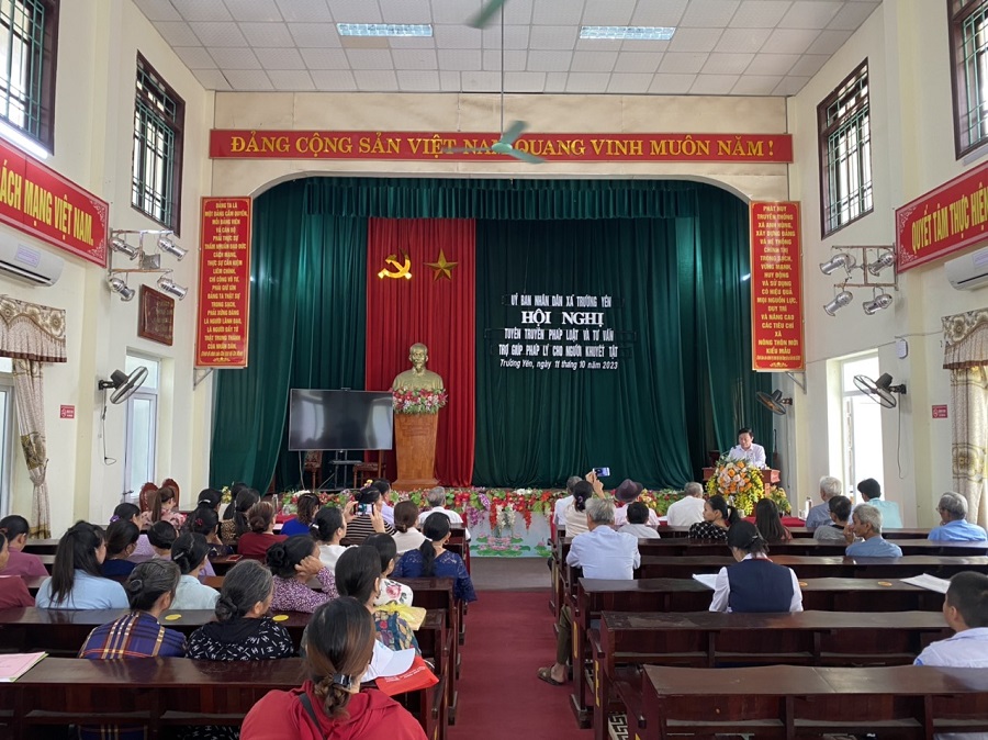 Hội nghị truyền thông về trợ giúp pháp lý và tư vấn pháp luật  cho người khuyết tật tại xã Trường Yên, huyện Hoa Lư