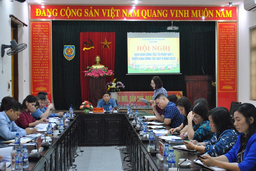 Sở Tư pháp Ninh Bình tổ chức Hội nghị giao ban  công tác Tư pháp Quý I, triển khai nhiệm vụ Quý II/2023